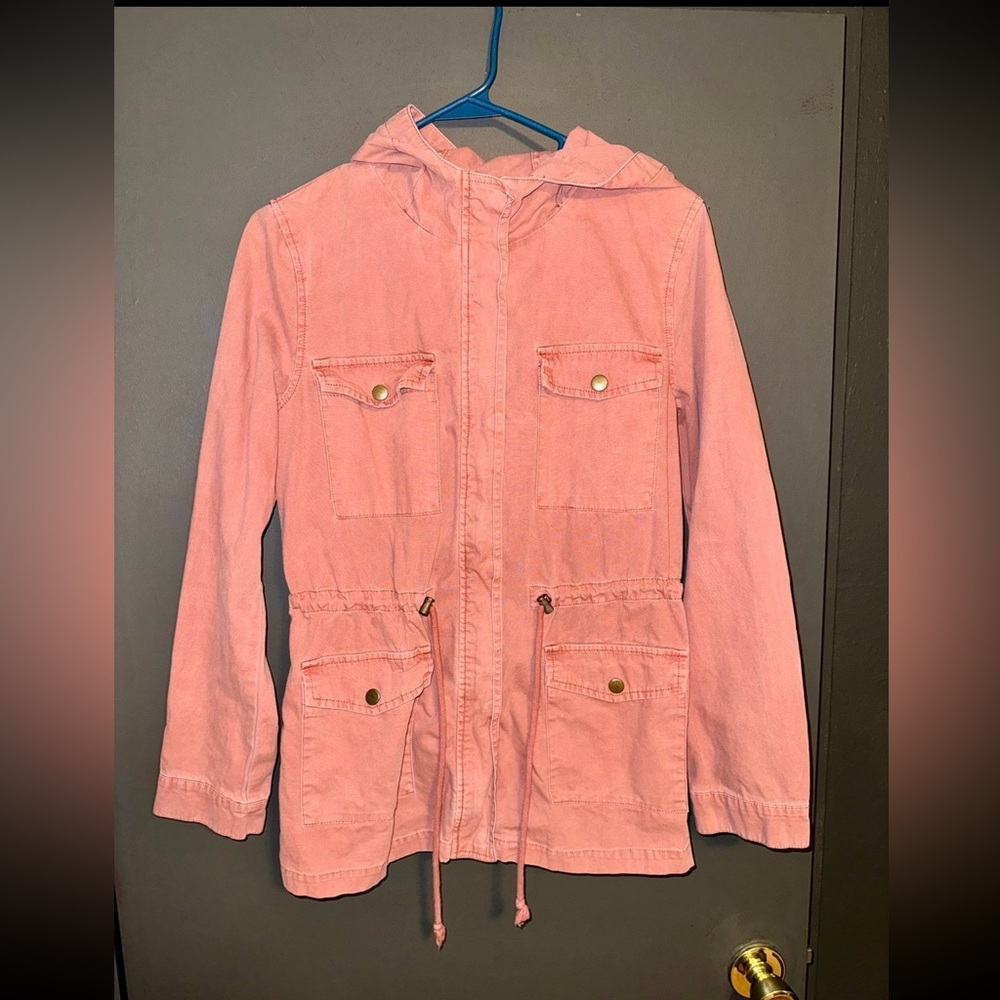 Forever 21 Coral Hooded Utility Jacket